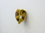 Andreas My, 3-D gelb klein, 2014, farbig bedruckte Wellpappe, Weißleim, Foto: Andreas My