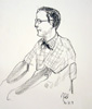 Kurt Krömer porträtiert in einer Schnellzeichenaktion, Zeichnung: Noël O’Callaghan